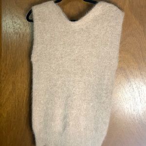 Vintage Rafique Size Medium Angora Rabbit Hair & Lambs Wool Sweater Vest Beige